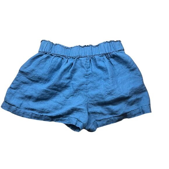 J Crew Shorts Womens Medium Blue Linen Elastic Waist Preppy Chino Boho Casual - Picture 13 of 16